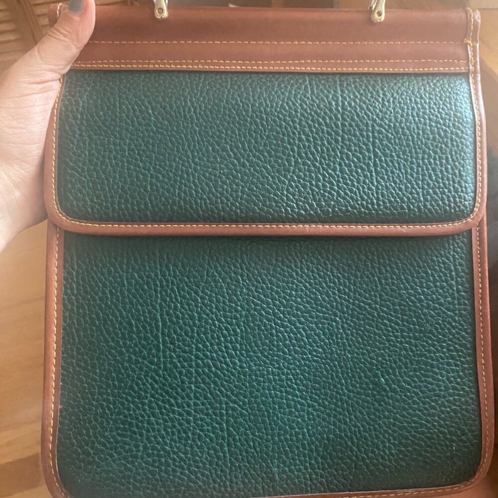 Vintage Dooney & Bourke satchel handbag green leather 8x10 - Picture 5 of 10